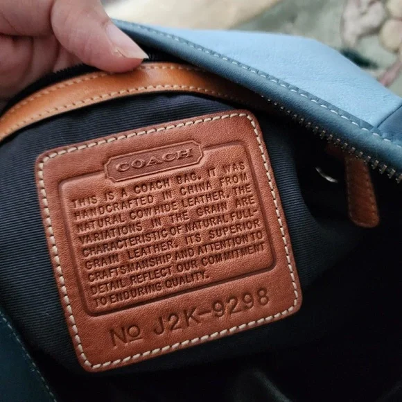 Coach Blue, White, and Tan Hobo Bag - Picture 3 of 4